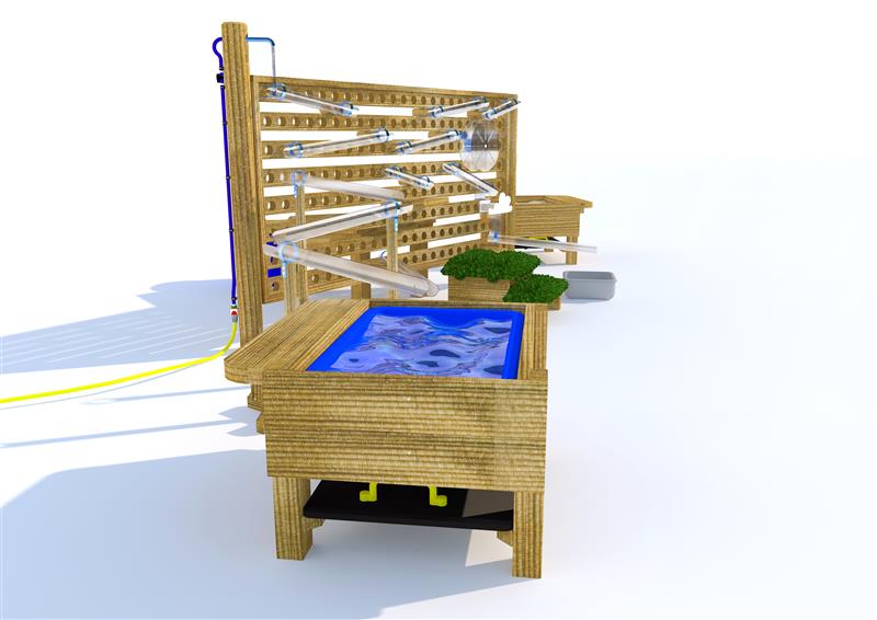 Technical render of a Water and Damming Play Environment